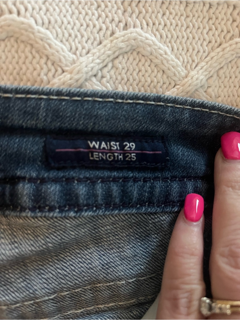 Vigoss Dark Blue Distressed Women’s Skinny Cropped Jeans Size 29 - Picture 7 of 16